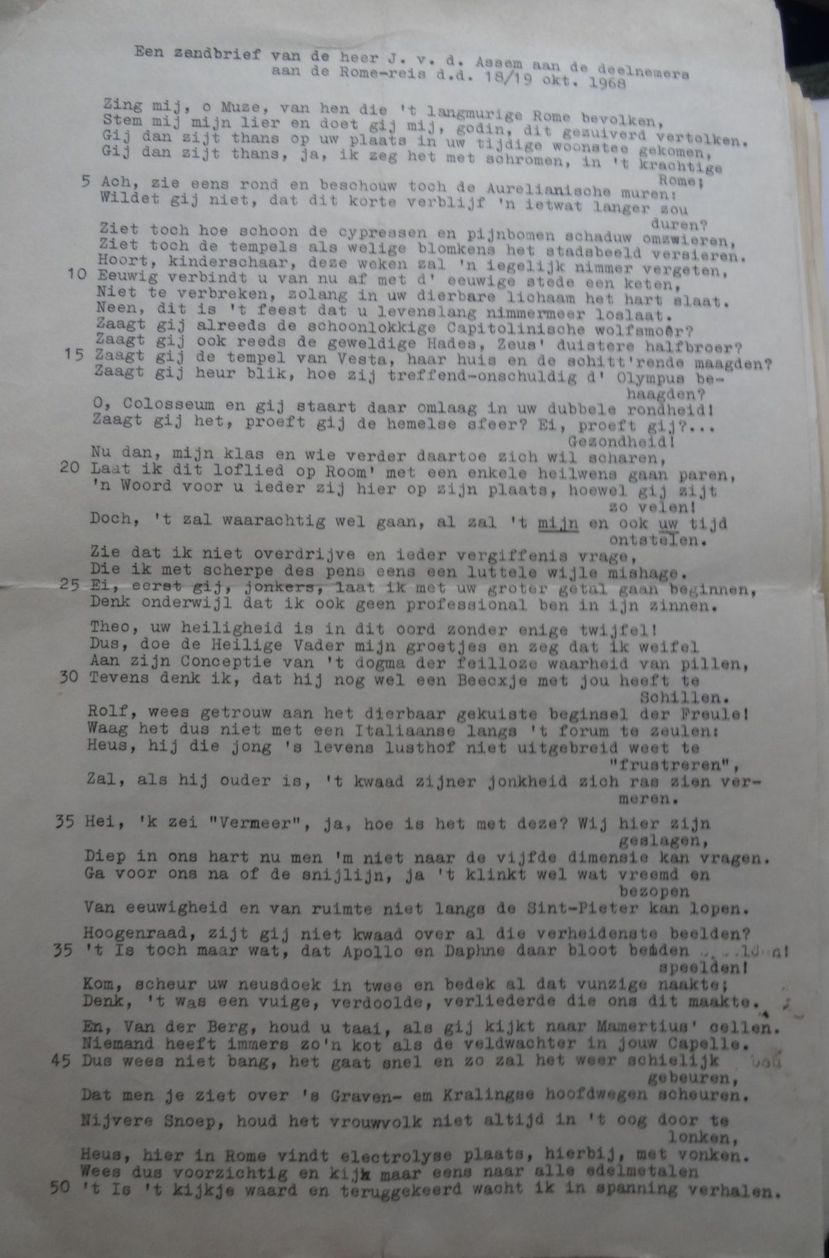 zendbrief jan vd assem